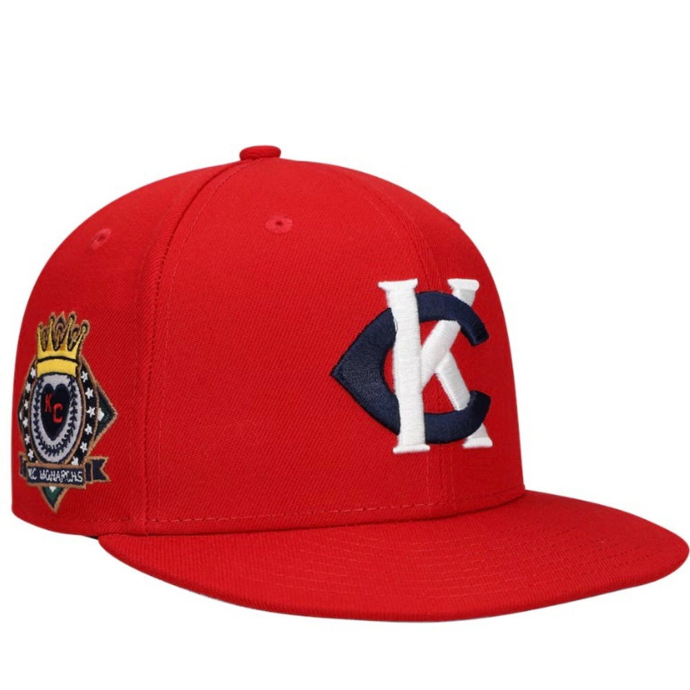 Men's Kansas City Monarchs Rings & Crwns Red Team Fitted Hat